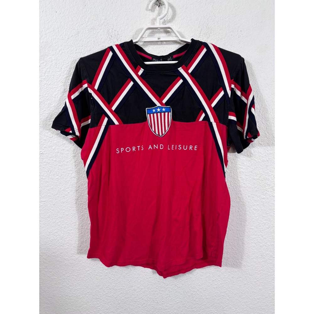 Hudson Outerwear T-Shirt Mens 2X Red Black Sports and Leisure Shield Graphic